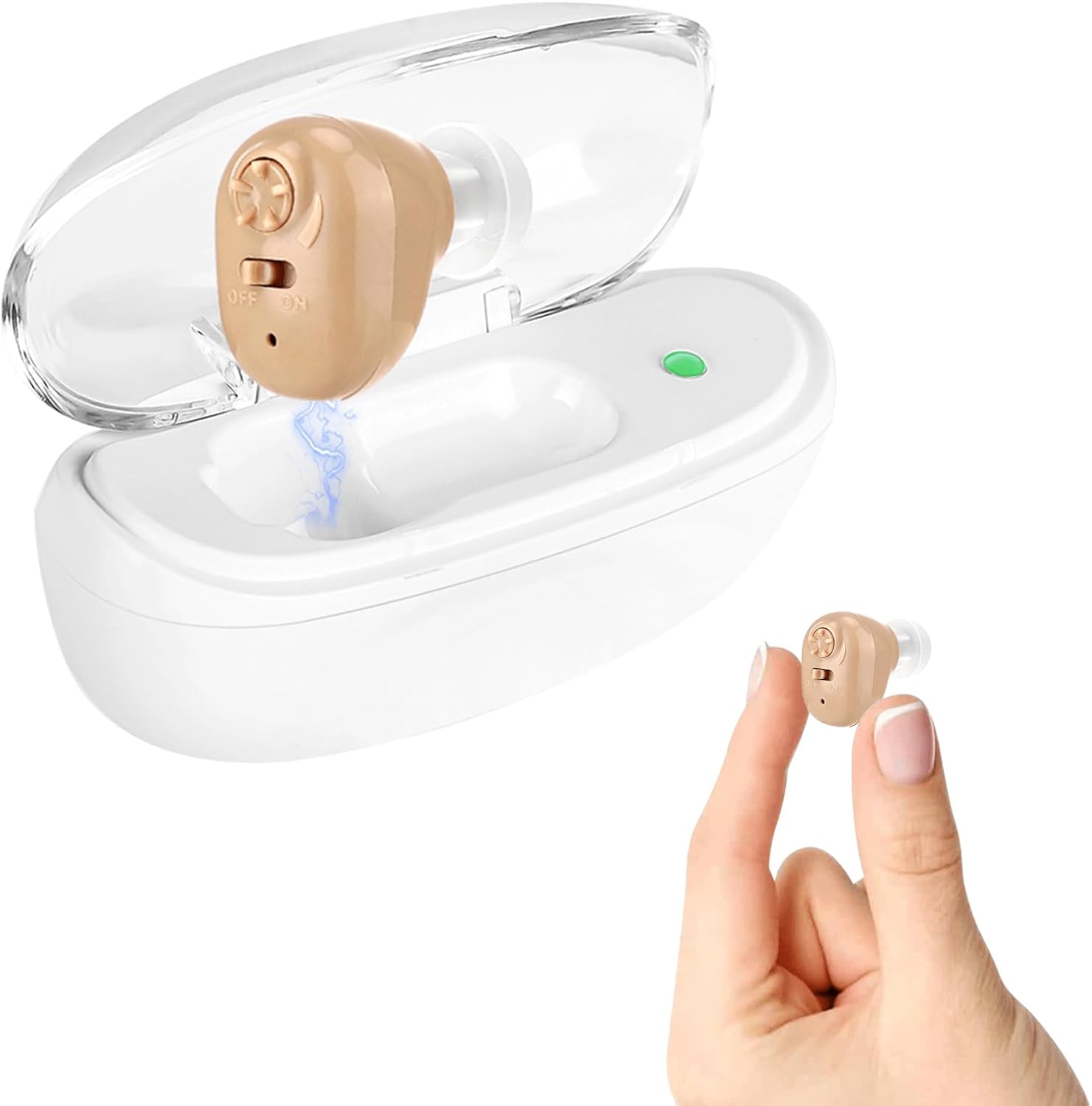 LUCKY SOX-Hearing Aid for Seniors Adults Rechargeable, Effective Hearing Assist Device for Severe Hearing Loss with Noise Cancelling, Come with All Accessories, Single Ear Use
