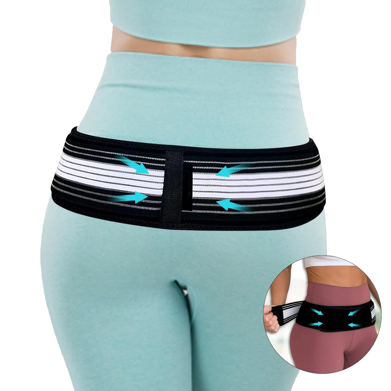 LUCKY SOX-Sacroiliac SI Joint Hip Belt, Hip Brace for Women Men Sciatica Belt Lower Back Support Brace for Relaxation Sciatica Waist Lumbar Hip Compression Wrap Pelvic Support Belt (Medium)