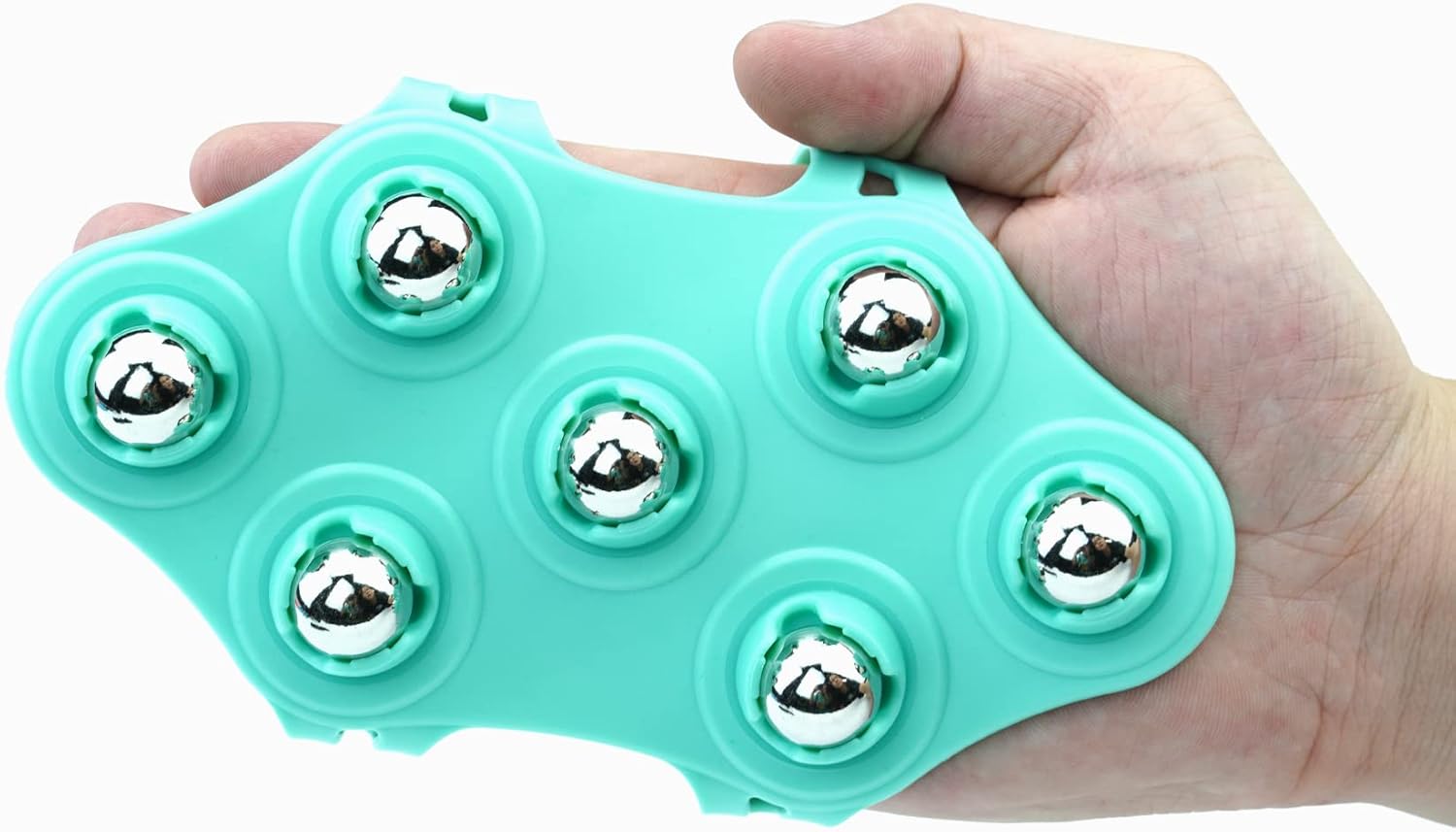LUCKY SOX-Glove Massager Palm Shaped Hand Massage Manual 7 360-degree-roller Mental Roller Ball ﻿ ﻿Green
